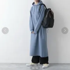 【新品未使用】GLOBAL WORK⭐︎ハンサム美人パーカーワンピ⭐︎ブルー