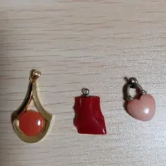 天然珊瑚 ペンダントトップ 3点セットのサムネイル