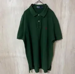POLO BY RALPH LAUREN 古着 ポロシャツ 刺繍ロゴ 緑 半袖