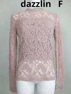 ダズリン カットソー 桃 花柄 レース 長袖【 F】 dazzlin A34のサムネイル