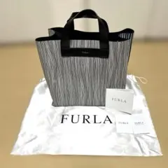 フルラ ハンドバッグ マルチカラー系 PVC×レザー ストライプ FURLA