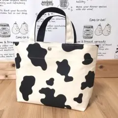 生成帆布 の モーモートートバッグ レディース 牛柄 ハンドメイド