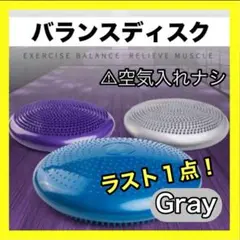 ラスト１点！最安値！バランスディスク　空気入れナシ　【グレー】トレーニング
