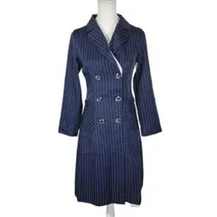 ジュジュジャパン　テーラードロングジャケット　ストライプ　スリム　ダブル