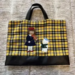 familiar レッスンバッグ　チェック柄
