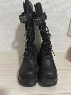 厚底ロングブーツ スタッズ バックジップのサムネイル
