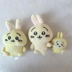 うさぎ3点セット　ちいかわ　手乗りぷちぬいぐるみ　お座りマスコット　ソフビ