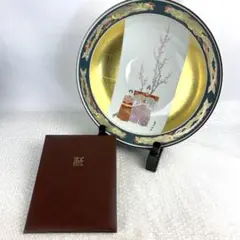 九谷焼◇皇太后階下御麗筆 / 雛之図 大皿◇金彩 謹製復刻 飾り皿 立ち