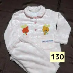 フリースパジャマ　ルル　ロロ　ピンク　水玉　130cm　長袖