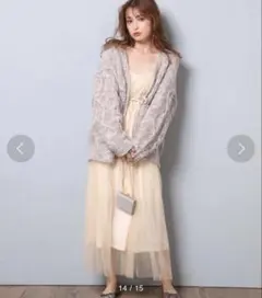 NICE CLAUP 近藤千尋コラボ チュールプリーツキャミワンピース