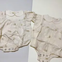 【美品】MONBEBE 花柄ロンパース S and M セット