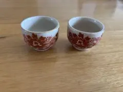 九谷焼 九谷美泉 お猪口 2個セット 昭和レトロ