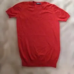 COMME CA ISM 半袖ニットセーター M レッド