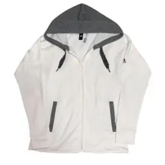 adidas スウェット ホワイト フルジップパーカー レディース OT