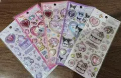キラキラジュエルシール5点セット シュガーバニーズ クロミ マイメロ キティ