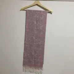 マフラー　ピンク　ペイズリー柄