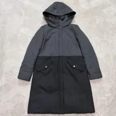 【美品】ポールスミス ダウンコート バイカラー ロング 38 フード付き M