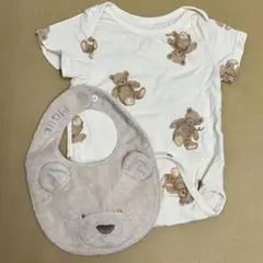 美品　gelato pique クマ柄 ベビー肌着・スタイセット