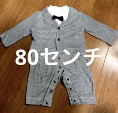 タキシード風ロンパース　2枚セット　セレモニー　スーツ