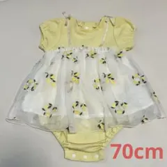 アプレレクール　ロンパース　半袖　花柄　黄色　70cm