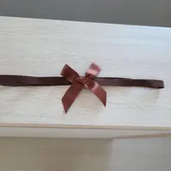 ぶぶぶ、ブラウンのデザインがカワちぃ！サイズ約1x21.5cm サテンリボン