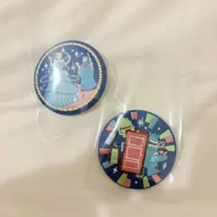 ディズニー　刺繍　缶バッジ　ビスケット2 シンデレラ　モンスターズインク