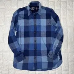 GAP チェックシャツ　青系　S
