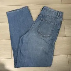 レディース ハイウエスト ストレートデニム ライトブルー H&M