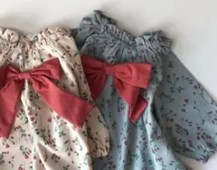 花柄　リボン付き　チュニック