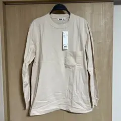 【新品未使用】クルーネックT 長袖 ナチュラル　Lサイズ(UNIQLO U)
