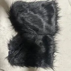 ファー付きレッグウォーマー&レースアームカバー ブラック