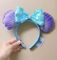 【海外ディズニー限定版】 リトルマーメイド30周年アリエルカチューシャ 貝殻