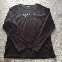 agnès b. homme ロゴ ブラック 長袖 Tシャツ サイズ2