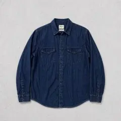 00s old Gap デニムシャツ　長袖　濃紺　L スナップボタン　ゆったり