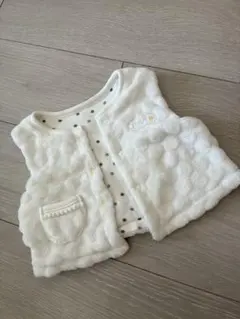 ホワイトドット柄ベビーベスト