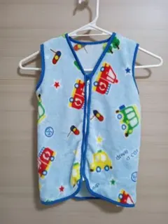 ミニかいまき毛布　ベビーベスト 車柄 水色 35x50cm　西松屋