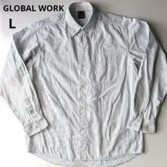 GLOBAL WORK　グローバルワーク　メンズ　ストライプシャツ L