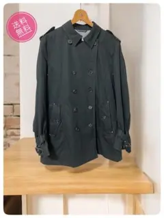 【美品】黒 ダブルブレスト トレンチコート