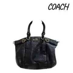 COACH コーチレザー ハンドバッグ ブラック ゴールド金具レガシー系 正規品