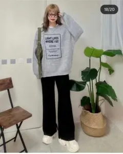 「新品タグ付き」しまむら Non フロッキープリントニット