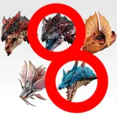 モンスターハンター一番くじ　C賞モンスターヘッドマグネット2種