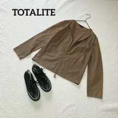 TOTALITE ブラウン ノーカラージャケット ジップ 羽織り ベイクルーズのサムネイル