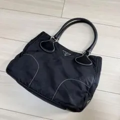 プラダ 黒 ナイロン ハンドバッグ