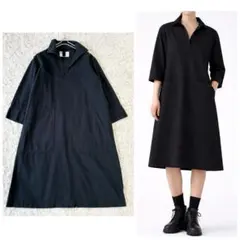MHL. コットンツイルワンピース 襟付き ブラック マーガレットハウエル 黒