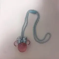 ミニー型ビーズネックレス ピンク