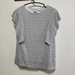 再お値下げ！着用少！YECCA VECCA レース 編みフレンチスリーブトップスのサムネイル