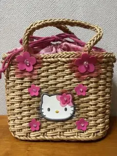 キティ　かご小物入れ　キティ籠　昭和レトロ　キティレア　キティちゃんレトロ キティ かご小物入れ キティ籠 昭和レトロ キティレア キティ