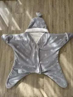 フリース 星柄 おくるみ フード付き