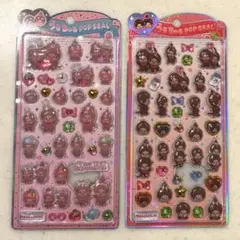 正規品　うるちゅる POP SEAL モンチッチ　2枚セット　シール　赤　ピンク