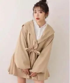 oneafteranotherNICECLAUP バックプリーツフーディコート